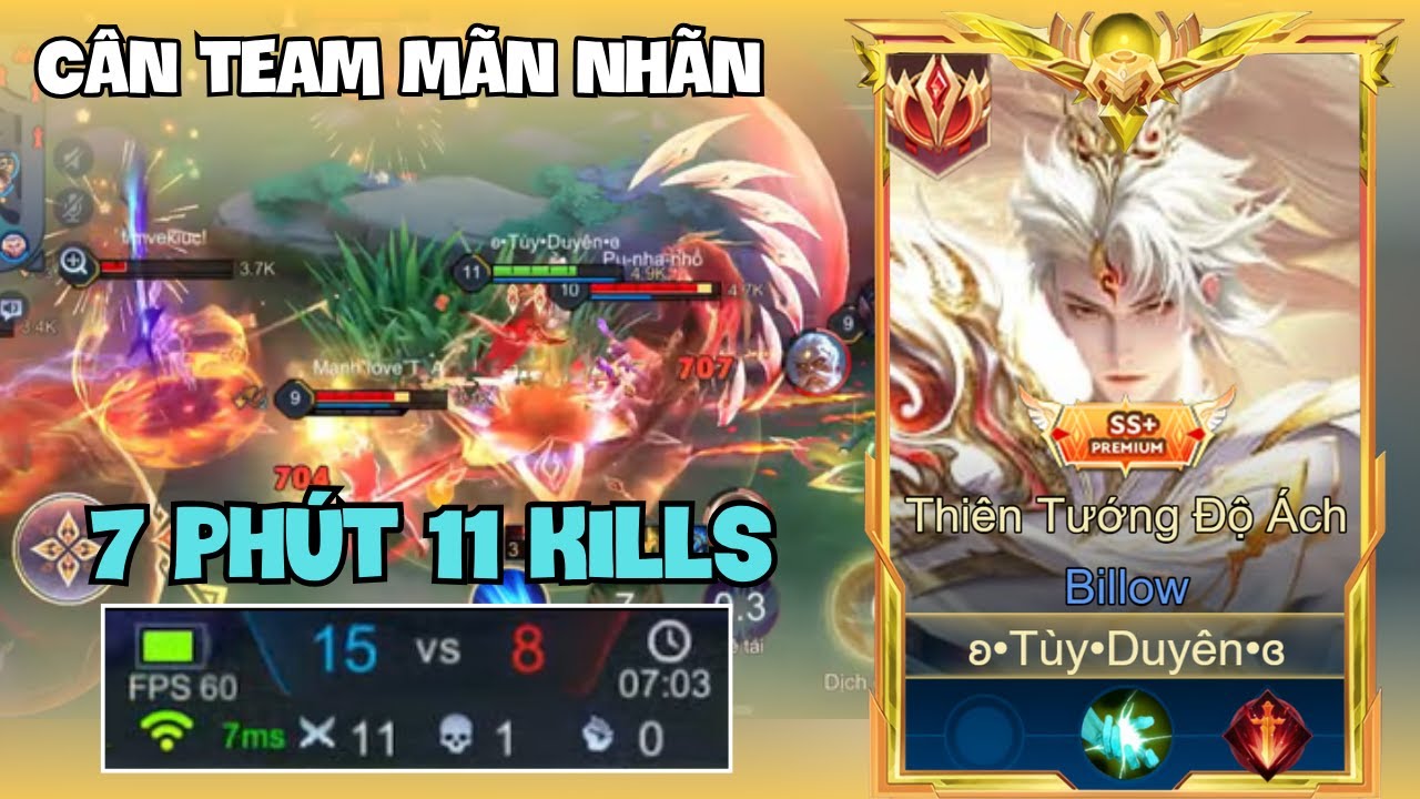 Billow Đi Rừng Farm Mạng Vượt Thời Gian 11 Kill Trong 7 Phút - Liên Quân