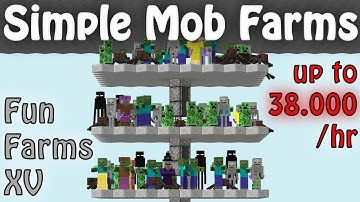 Simple Hostile Mob Farms, Minecraft 1.12 - 1.16+ (Fun Farms Ep. 15)