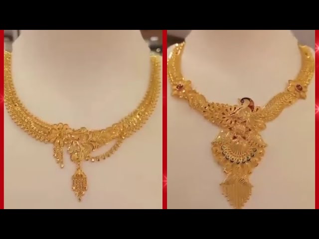 Dangling Three Chain Floral CZ 22k Gold Necklace – Andaaz Jewelers