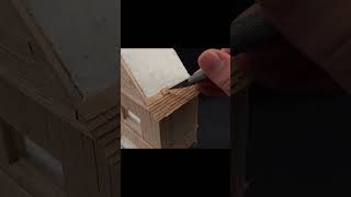 Wooden Roof Tiles ⚒️ #art #diorama #miniature #painting #building #woodworking #diy