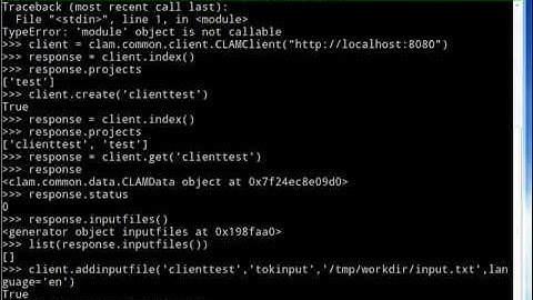 CLAM Tutorial - 4 - Writing a python client to connect to the webservice