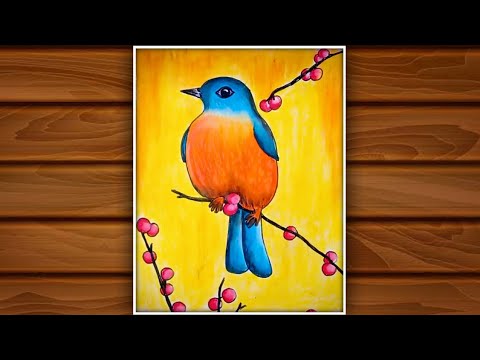 How to draw Beautiful Birds Sitting on Tree / Easy Beautiful Birds 001 ...  | Drawings, Beautiful birds, Easy drawings