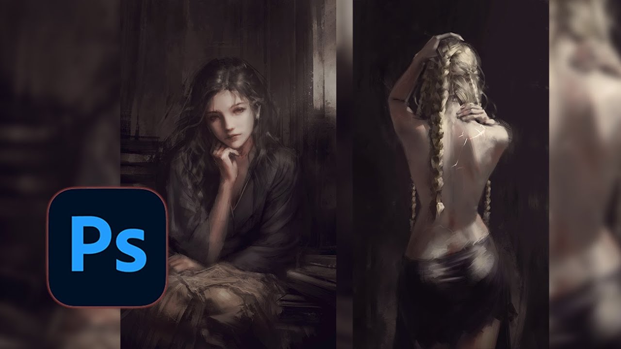 Digital painting timelapse - Testing brush - YouTube