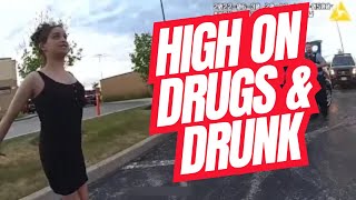 Woman High On Drugs Acts Like a Zombie During Her Arrest | Police Body Cam DUI
