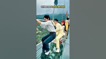 OTHER ON GLASS BRIDGE VS THIS GIRL ☠️ #bridge #troll #trollface #trolledit #usa