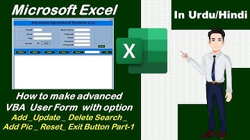 How to Make UserForm in Excel VBA with Add |Update| Delete |Search|Add Pic|Reset|Exit Button Part-1