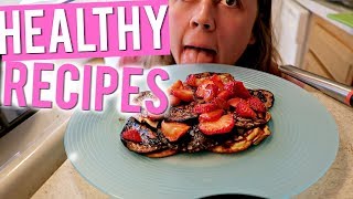 WHAT I EAT FOR WEIGHT LOSS! Protein Pancakes + Healthy Tacos