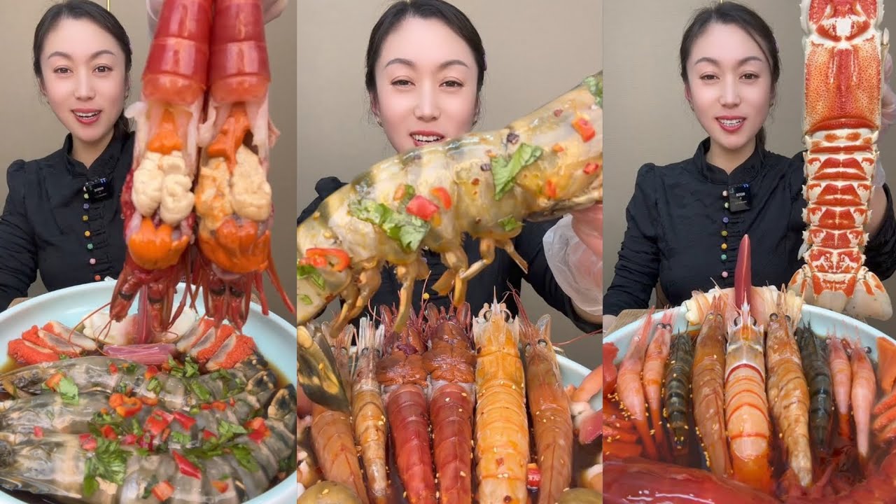 EAT SEAFOOD LOBSTER SHRIMP RED DEVIL SHRIMP SNAIL YUMMY....#mukbang #yummyfood #delicious