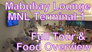Philippine Airlines Business Class Mabuhay Lounge (Manila Airport Terminal 1) tour  + food overview.