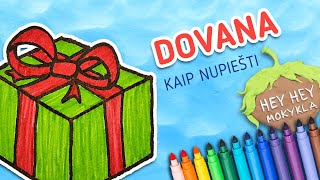 Hey Hey Piešiniai Dovana Kaip Nupiešti Kalėdų Dovaną Piešimo Pamokos Piešiniai Vaikams