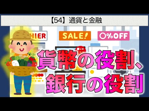 公共の授業【54】通貨と金融【貨幣の役割、銀行の役割】