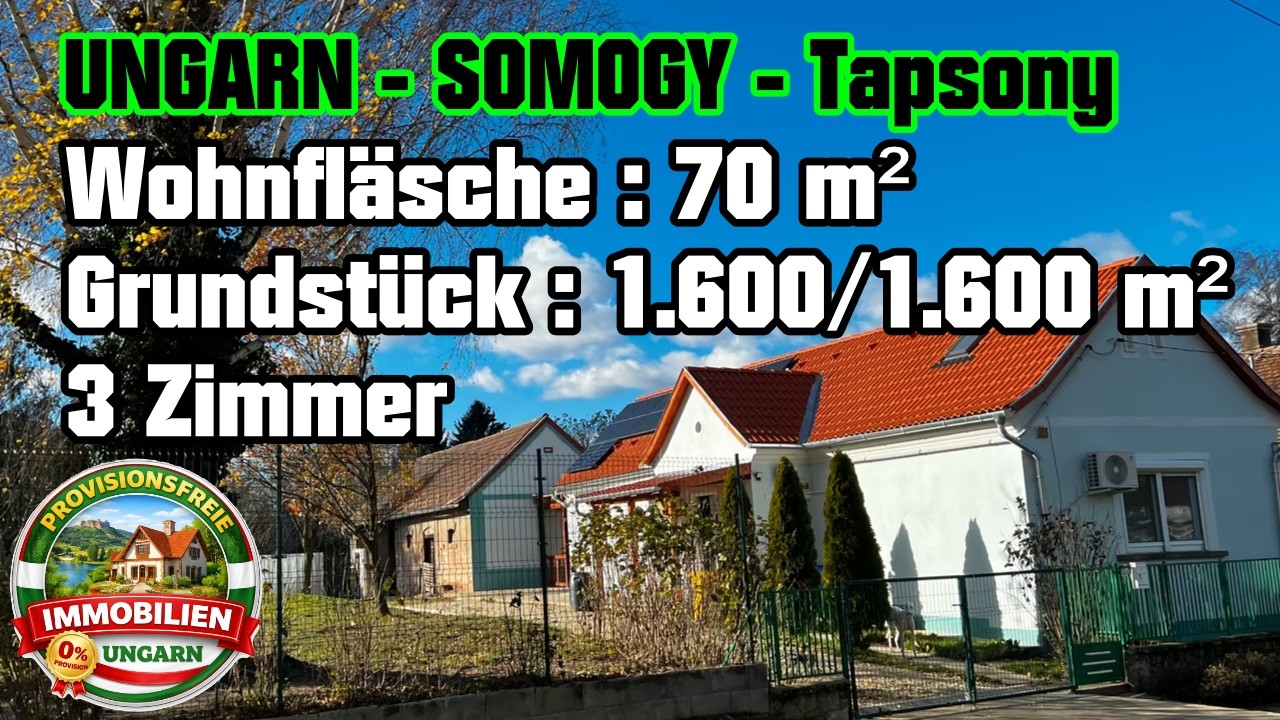 Kleines Einfamilienhaus mit Nebengebäude 🌶️ #Ungarn #Somogy  #Tapsony  🌶️ #Provisionsfrei