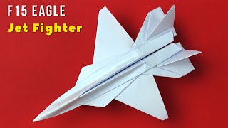 F15 Eagle Jet Fighter Paper airplane tutorial. Paper plane that FLIES