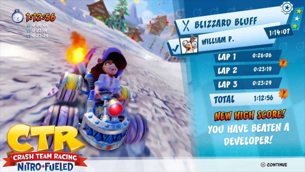 Crash Team Racing Nitro Fueled: Developer Time Trial - Blizzard Bluff