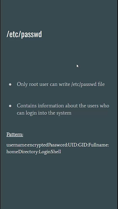 Linux etc/passwd File - Part 1