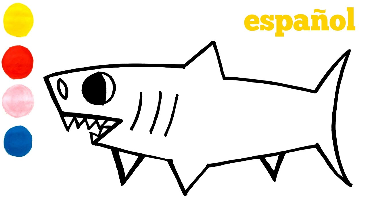 Cómo dibujar y colorear un tiburón para niños
