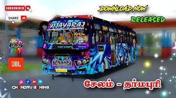 SALEM to DHARMAPURI 💥 VIJAYARAJ BUS LIVERY 🎀 KRISHNA BUS MOD ✨ || 4K HD || 💥#bussid #tnprivatebus