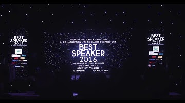 Best Speaker 2016 - Grand Finale Video of All Island Inter University Best Speaker Contest