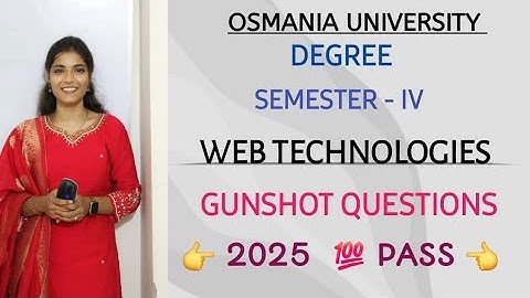 WEB TECHNOLOGIES || B.COM SEM-4 || OSMANIA UNIVERSITY|| IMPORTANT QUESTIONS 💯 PASS@shivanipallela