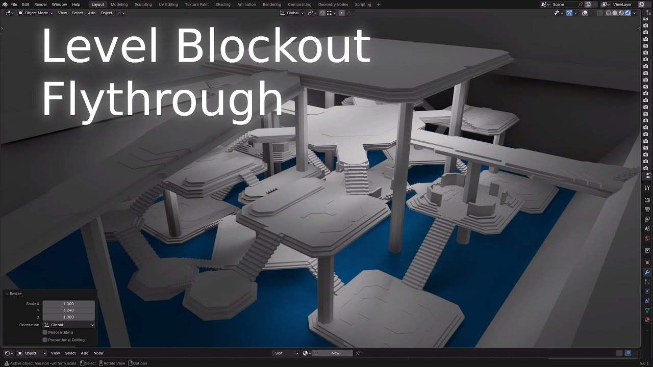 Quick Level Blockout Flythrough - YouTube