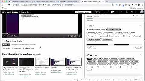 6 - Developing a Video Portal With Blazor And Azure Video Indexer - Checking our Indexed Video