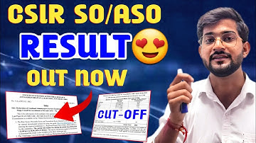 CSIR SO/ASO RESULT 2024 Out💥 | csir so aso result 2024 || csir so aso cutoff 2024 |csir 2024 result