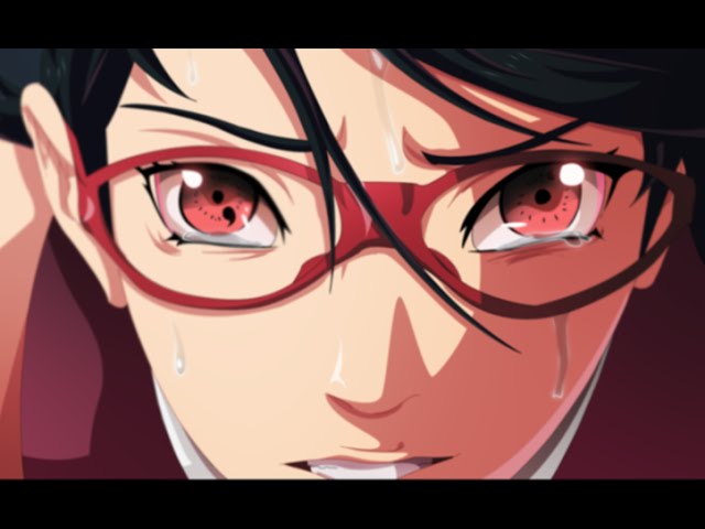 sarada uchiha, uchiha, ninja, anime, red glasses, re