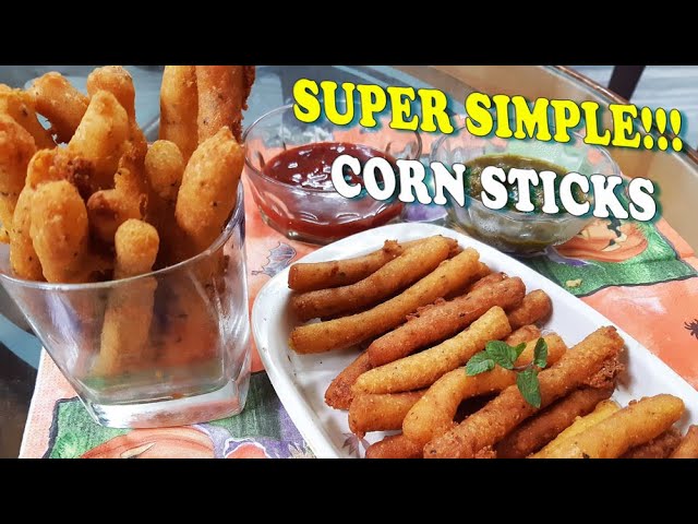 Corn Sticks Recipe | Corn Fingers Recipe | Very simple corn fingers | Quick Snack Corn Sticks Recipe | Cookery Bites