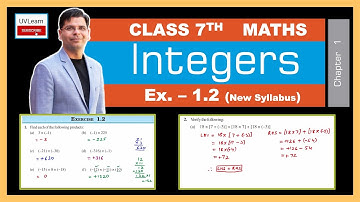 Class 7 Maths Chapter 1: Integers (Exercise 1.2) * Q. 1 to 4 * Easy Solution