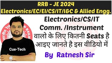 || RRB JE - 2024 || Seats कितनी  है ? || EC/CS/IT/I&C|| Electronics & Allied Eng. By Ratnesh Sir