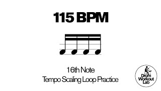 16th Note Drum Exercise | 1 e & a | 115 BPM | Drum Loop