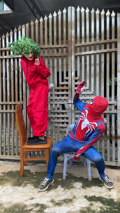 Swap between Spiderman and Joker #spiderman #funny #animation #marvel #marvel #trending