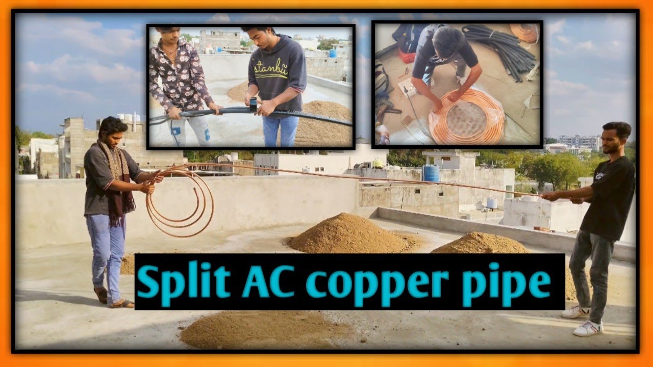 How to fitting split AC copper pipe || split AC copper pipe fitting ...