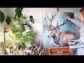Acrylic Painting Stag | Intuitive process