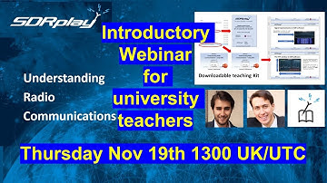 Understanding Radio Communications - using SDRs - launch webinar introduction
