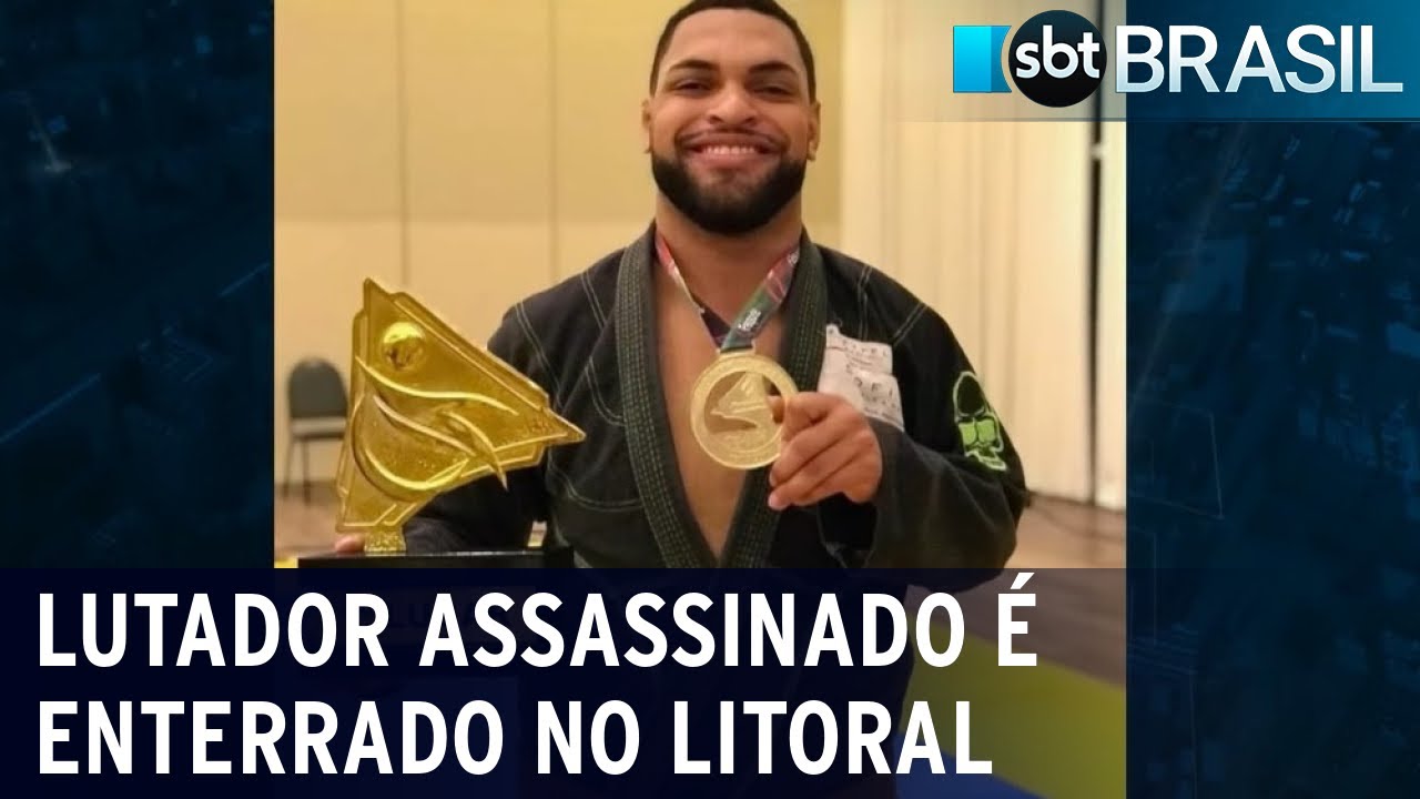 Lutador assassinado no litoral paulista é enterrado | SBT Brasil (14/10/22)