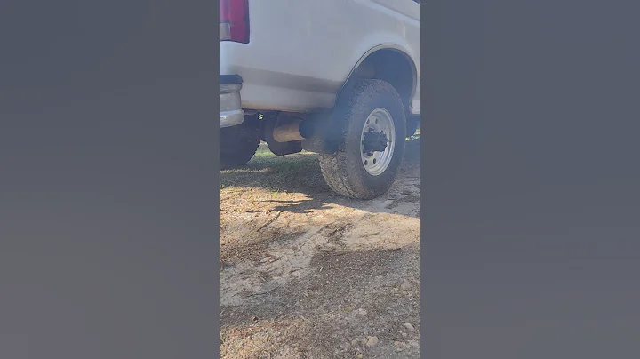 97 F250 Powerstoke 4" straight pipe cold start #shorts