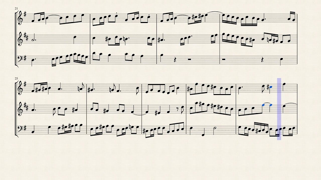 Fugue in E Minor (BWV 956) for Double Reed Trio YouTube