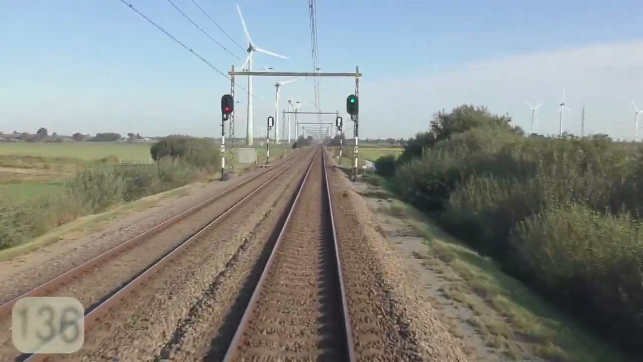 Поездка с машинистом поезда из Зволле в Леуварден. (со спидометром)