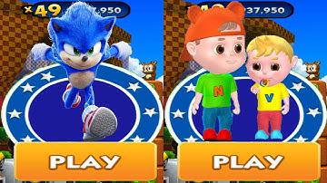 Sonic Dash vs Vlad and Niki Run - Movie Sonic vs All Bosses Zazz Eggman All 70 Characters Unlocked