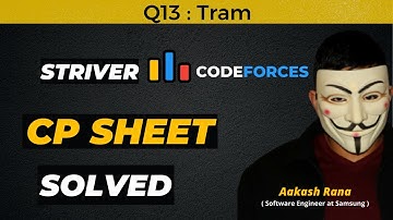 TRAM | Striver CP Sheet | Codeforces | Competitive Programming #striver