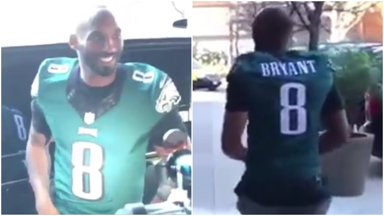 kobe wearing eagles jersey