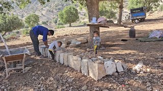 Making a beautiful sitting platform with stone and cement