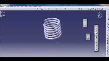 Catia Basics - How to make a spring using rib and helix command