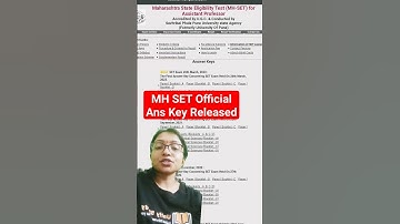 MH SET Official Answer Key Released #mhset2024