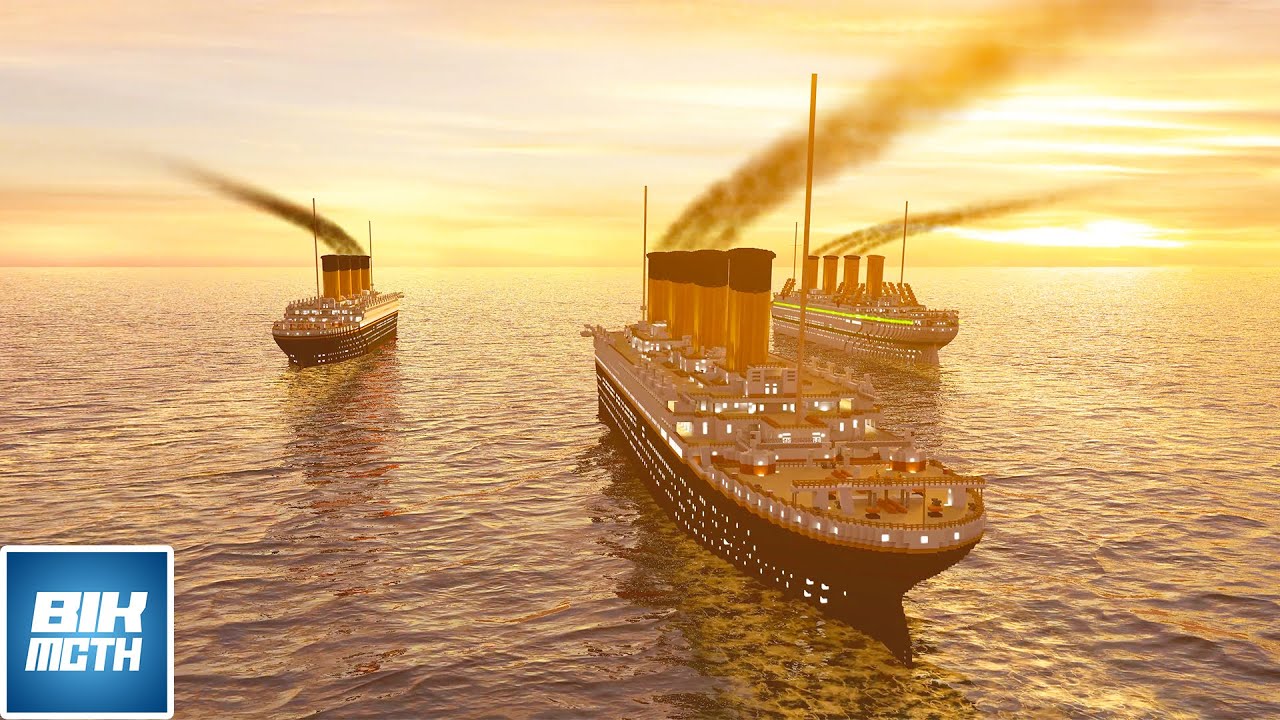 RMS Titanic, RMS Olympic, and HMHS Britannic - Minecraft Short Animation