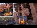 Cooking Squash & Tea on Rocket Stove and Making a Torch at the Hut