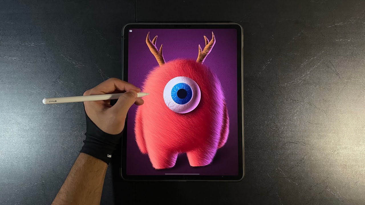 How to Draw a Hairy Monster using Grafa Brushes Procreate YouTube
