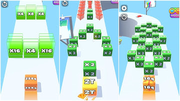 Jelly Run 2048 ULTIMATE Gameplay | 3 Shape Play Showdown! | 64B vs 1024f vs 256s