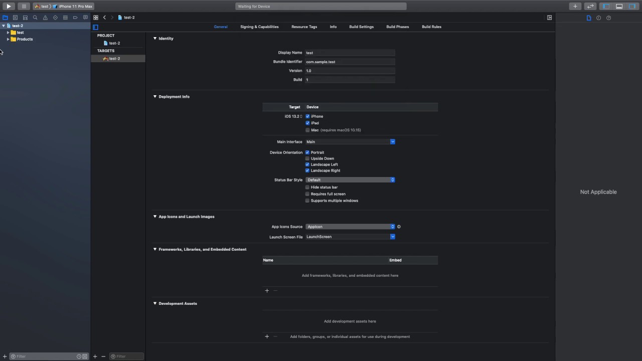 Xcode 11. Renaming an Xcode project.